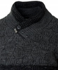 Sweter męski z okrągłym dekoltem zapięcie na krótki zamek i guziki czarny klasyczny - Devanti