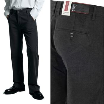 Spodnie męskie materiałowe ciemno-szare gładkie eleganckie - Bigman