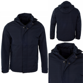 Bluzka kurtka męska rozpinana przejściowa granatowa odpinany kaptur - J Style 