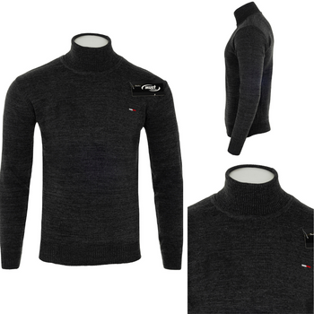 Golf męski elegancki ciemno-szary - MUST