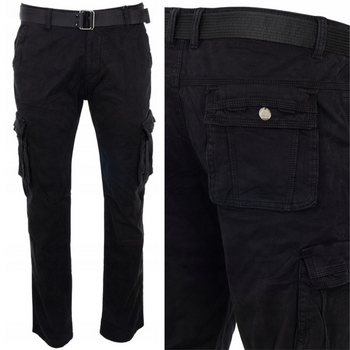 Bojówki męskie ocieplane polar czarne - ITENO 