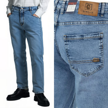 Spodnie męskie jeansy błękitne - Gemello