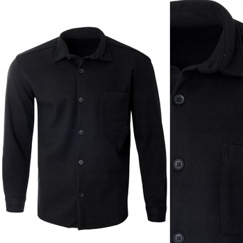 Koszula męska casualowa polarowa czarna ciepła turecka - Redline