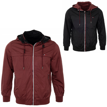 Kurtka bluza męska rozpinana wiosenna bordowa dwustronna - J Style
