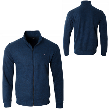 Bluza męska ciemno-niebieska rozpinana na zamek ze stójką kieszenie Dynamic