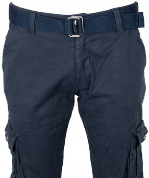 Bojówki męskie ocieplane polar granatowe - ITENO 