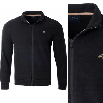 Bluza męska czarna rozpinana na zamek ze stójką kieszenie bawełniana welurowa Antracid